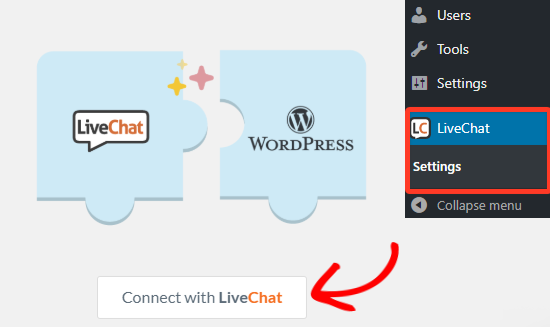 Connect with LiveChat Inc account Connect with LiveChat Inc account