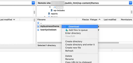 Download current theme as backup Download current theme as backup