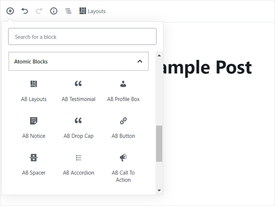 Atomic Blocks for Gutenberg Editor Atomic Blocks for Gutenberg Editor