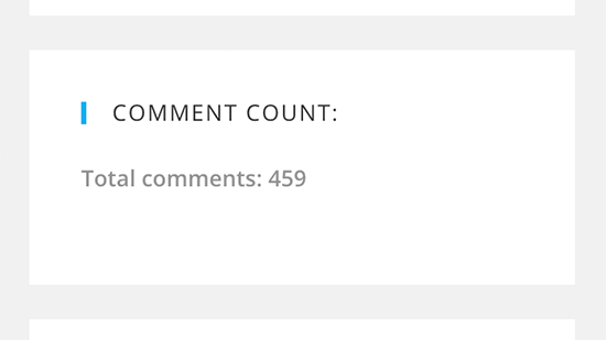 Sidebar comment count in WordPress