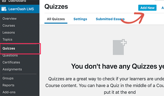 Add quizzes