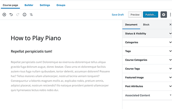 Adding new course page