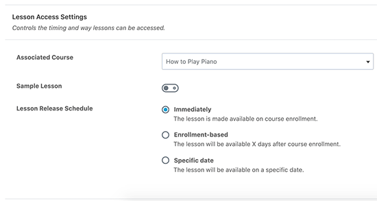 Lesson access