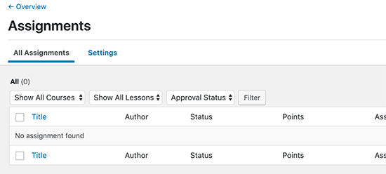Manage Assignments