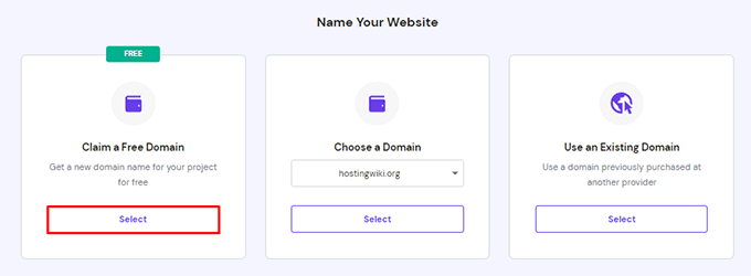 Claim free domain on hostinger