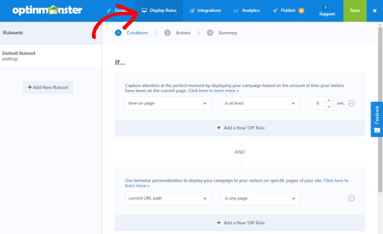 The display rules for your coupon popup