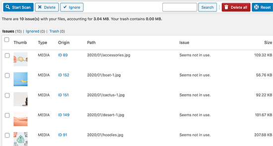 Media cleaner results