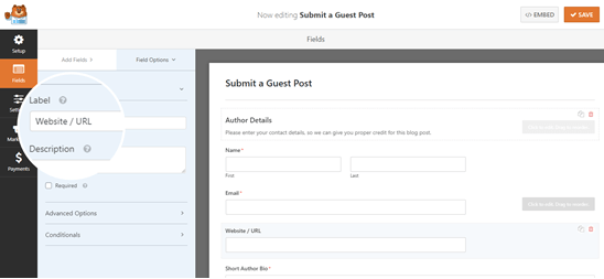 Adding a website/URL field Adding a website/URL field