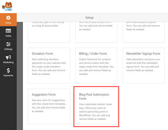 Creating a Blog Post Submission form Creating a Blog Post Submission form