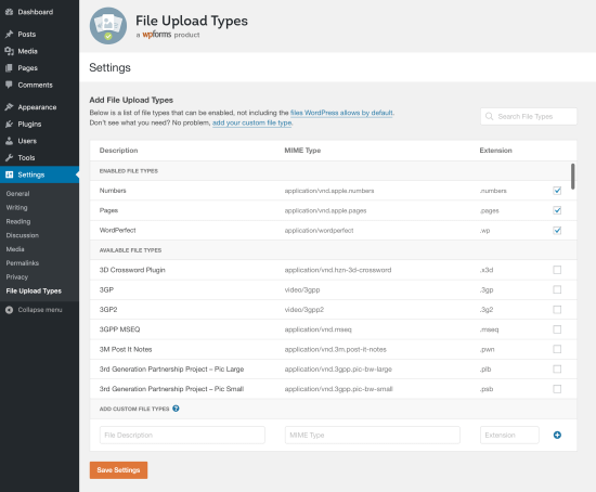 Whitelisting additional file types in WordPress Whitelisting additional file types in WordPress
