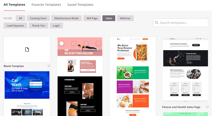 The SeedProd template library