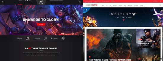 Gaming Website Layouts