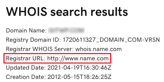 Contact domain name registrar Contact domain name registrar