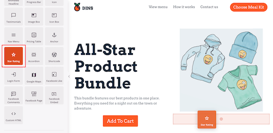 Add star rating block