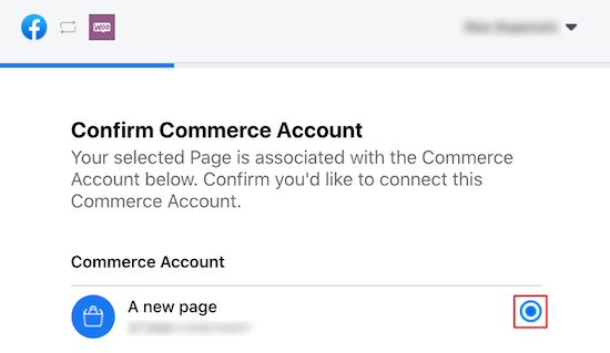 Confirm commerce account