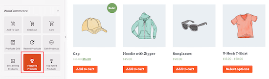 WooCommerce featured products block