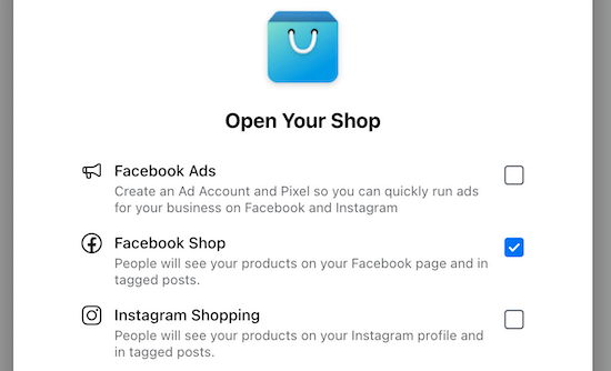 Open shop checkboxes