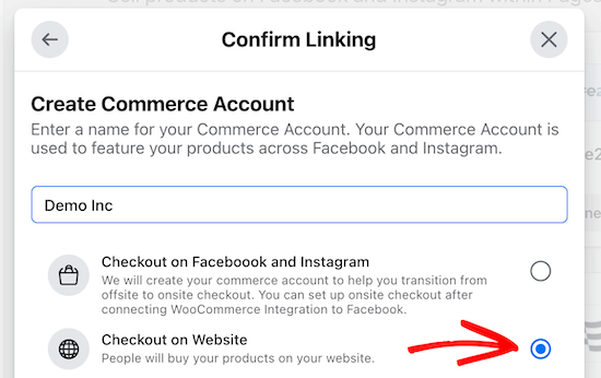 Checkout on WooCommerce website