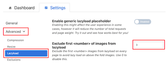 Exclude images to lazy load