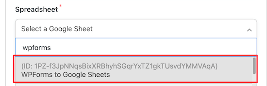 Select the right spreadsheet