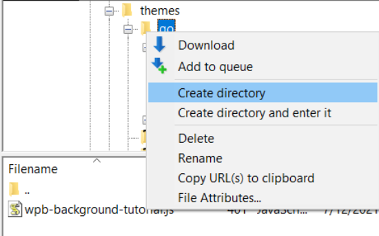 Create a directory and name it
