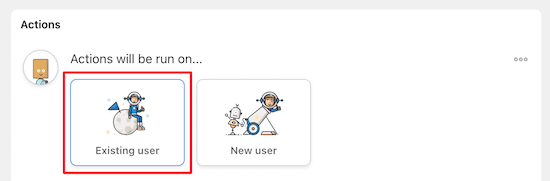 Select existing user option