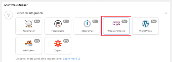 Select WooCommerce trigger