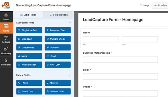 WPForms form builder