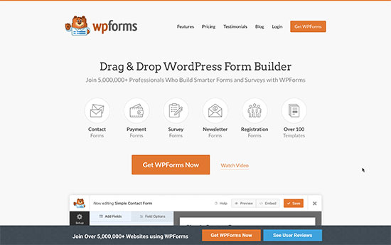 WPForms Website example