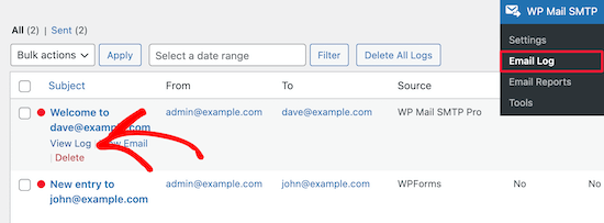 View email logs for resend