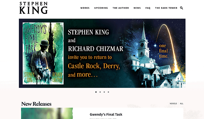 Author website - Stephen King