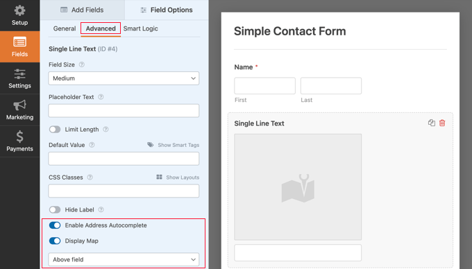 Toggle the ‘Enable Address Autocomplete’ Option On