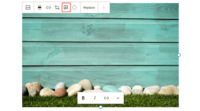 Adding text on top of an image in WordPress