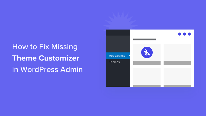 How to fix missing theme customizer in WordPress admin