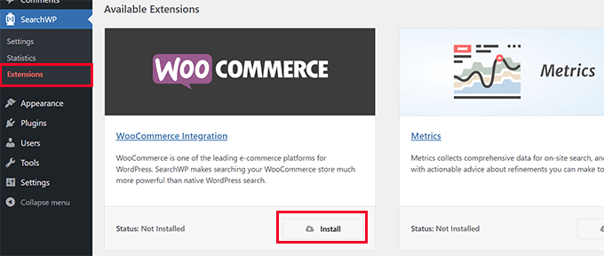 WooCommerce integration in search results