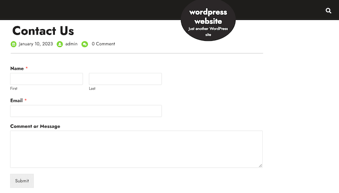 WPForms' contact form template