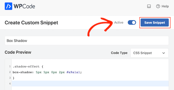 Publishing a custom CSS code snipppet