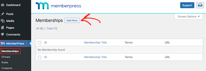 Adding a new membership subscription to WordPress