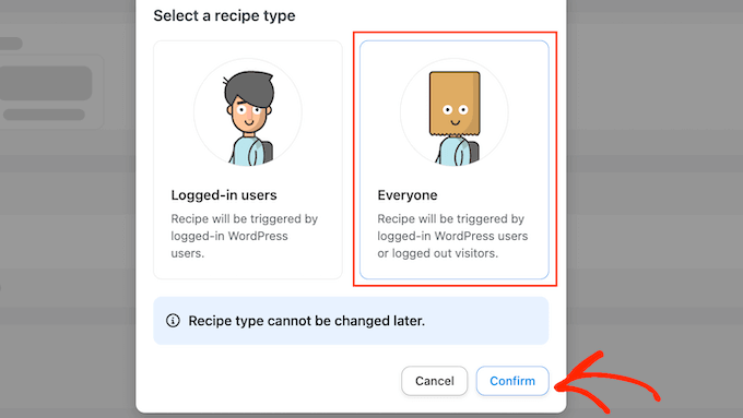 How to create a recipe for all users