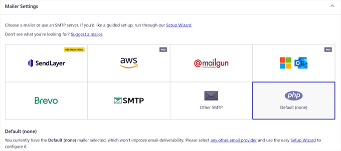 Choose a mailer in Easy WP SMTP
